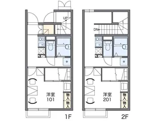 レオパレスフィールド Ⅱ【1階】の間取り