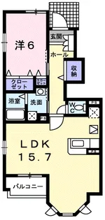 ポム・ド・テールミリュー【1階】の間取り