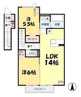 サンフォレスト【2階】の間取り