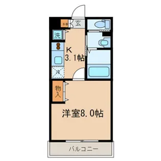 1Kの間取り画像