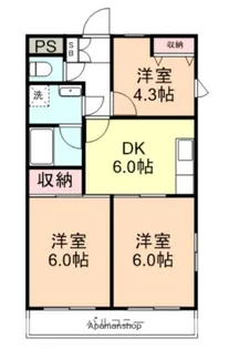 JUN谷戸ハイツ【3階】の間取り
