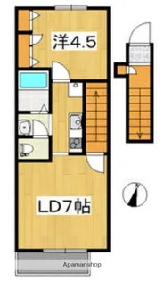 ベルエア【203号室】の間取り