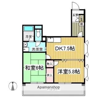 清水山第2パークハイツ【4階】の間取り