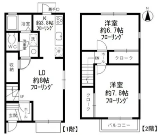 東京都西東京市下保谷3丁目【テラスハウス】の間取り