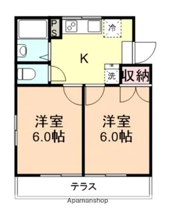 コーポアルファメッシュ【102号室】の間取り