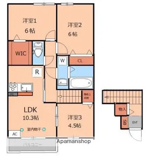 GARDEN HOUSE A棟【201号室】の間取り
