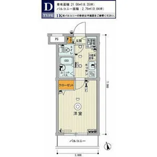 スカイコート中村橋第3【215号室号室】の間取り