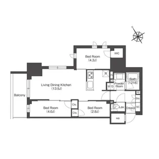 コンフォリア・リヴ板橋【3階】の間取り