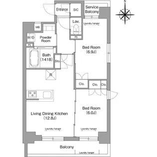 メトロステージPLUS中野弥生町【6階】の間取り