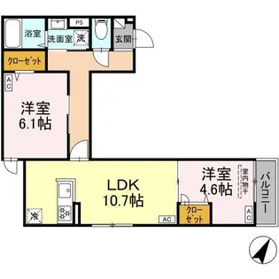 グラナーデ西大泉【2階】の間取り
