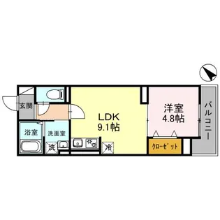 セレスティア白子 Ⅰ【3階】の間取り