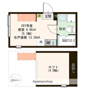 ハーモニーテラス東大泉【207号室】の間取り
