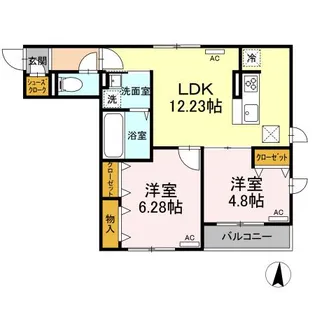 フレシール光が丘【1階】の間取り