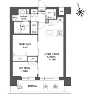 ルーウェ東大泉【5階】の間取り