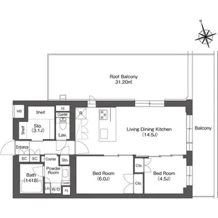 ルーウェ東大泉【4階】の間取り