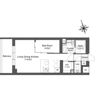 ルーウェ東大泉【4階】の間取り
