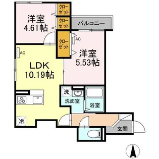 エクセリア中村北【2階】の間取り
