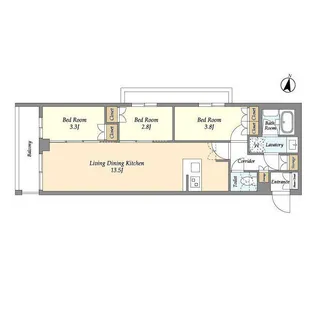 アジールコート練馬中村橋【2階】の間取り