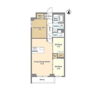 アジールコート練馬中村橋【1階】の間取り