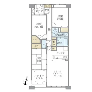 ダイアパレス プロヴァンシア武蔵境【4階】の間取り