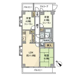 ヒルズ西武遊園地【3階】の間取り