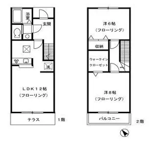 東京都板橋区若木3丁目【テラスハウス】の間取り