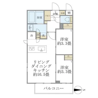 LA PERLA NAKANO【3階】の間取り