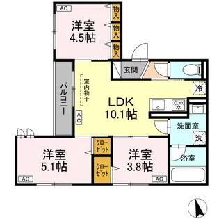 (仮称)板橋区高島平2丁目PJ【3階】の間取り