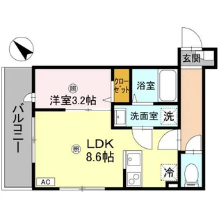 ルミナス所沢【2階】の間取り