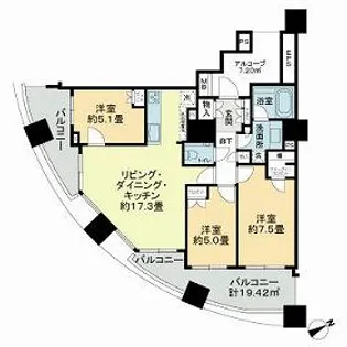 HIBARI TOWER【10階】の間取り