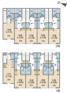 カインドネス田無Ⅲ【204号室号室】の間取り