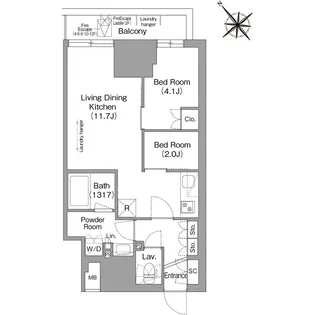 コンフォリア・リヴ東池袋【5階】の間取り
