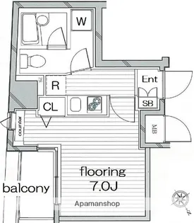 グランヴァンデュヴェール東京【6階】の間取り