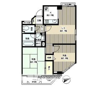 タウン・ハイム本駒込【3階】の間取り