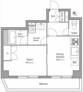 プライマル小石川【0704号室】の間取り