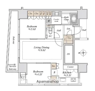 ルネ神田和泉町【5階】の間取り