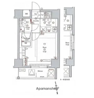 クレイシア新御徒町【4階】の間取り