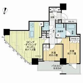 ザ・ライオンズ上野の森【7階】の間取り
