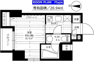 グランドコンシェルジュ錦糸町アジールコート【2階】の間取り