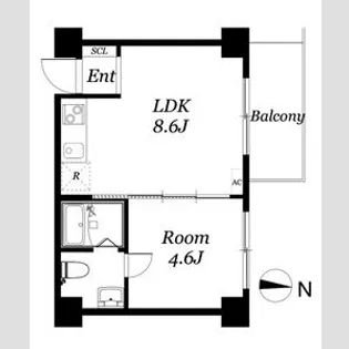 ティックハウス【606号室】の間取り