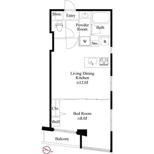 グランツルクサス神田【8階】の間取り