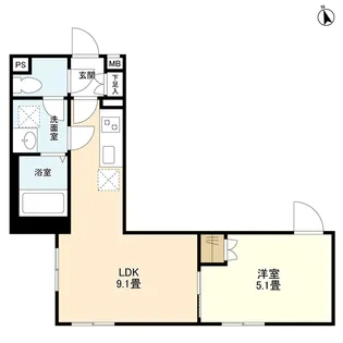 ウェルスクエアイズム目白EAST【1階】の間取り