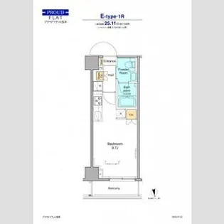 プラウドフラット浅草【7階】の間取り