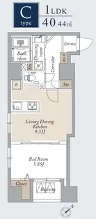 グランカーサ上野入谷【0501号室】の間取り