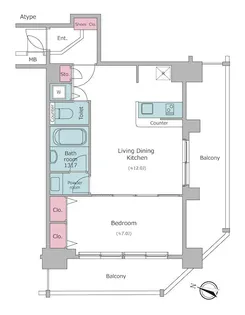 レジディア神田東【9階】の間取り