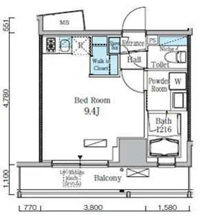 レジディア九段下Ⅱ【4階】の間取り