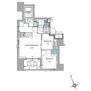 J.リヴェール上野入谷プレイス【6階】の間取り