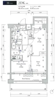スカイコートヴィスタ隅田公園【603号室号室】の間取り