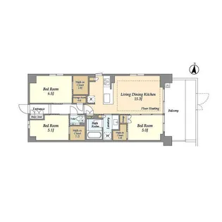 ドゥーエ町屋【1階】の間取り