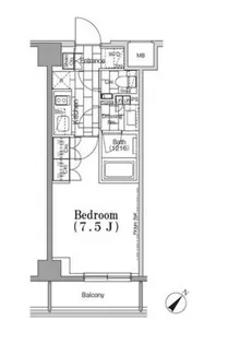 ONE ROOF FLAT TSUKISHIMA【6階】の間取り